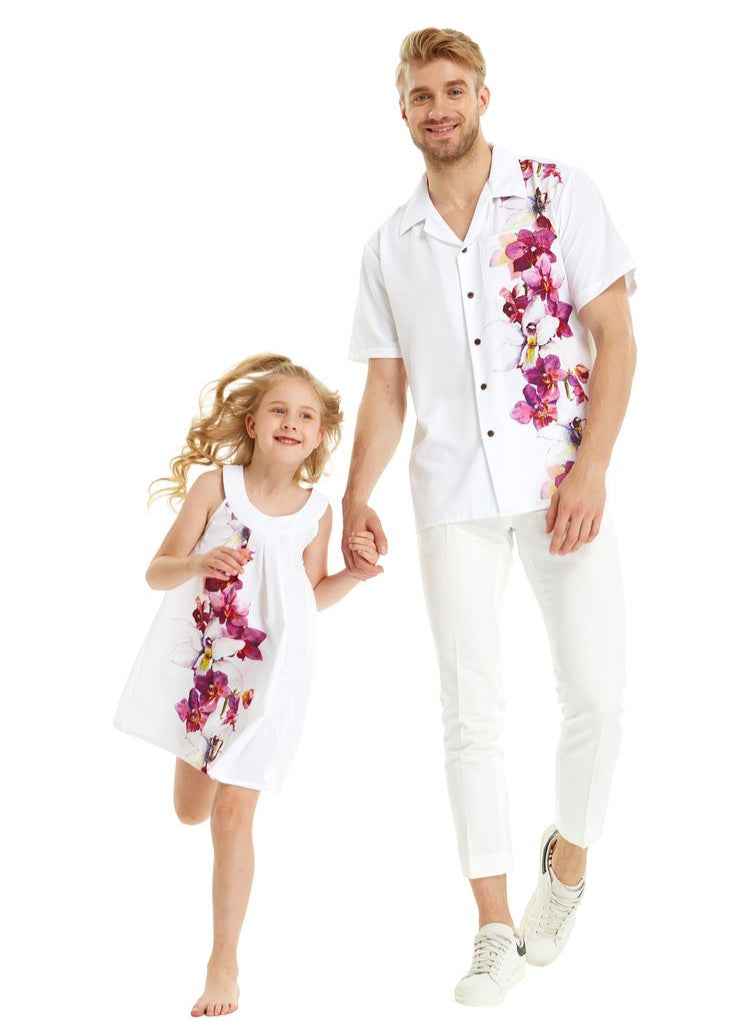 Father And Daughter Same Flower Design