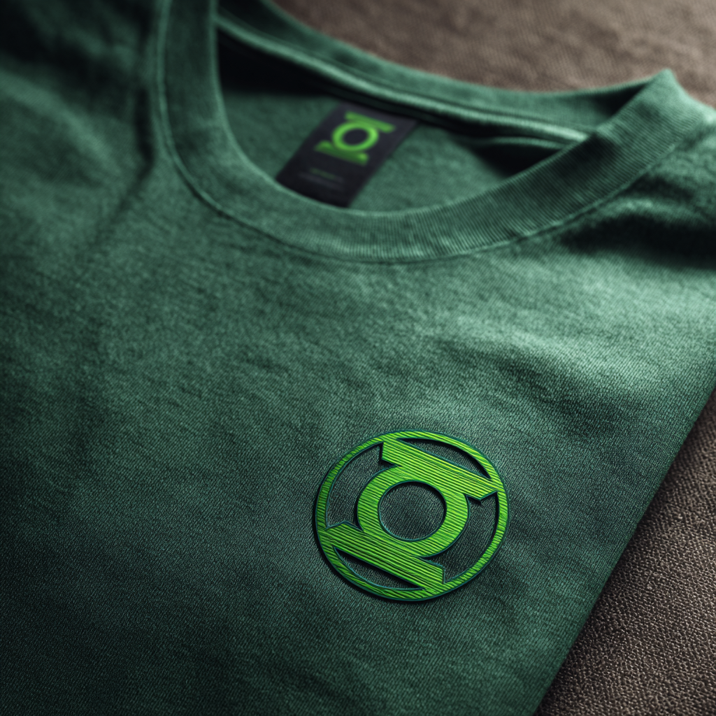 Green Lantern Ring Embroidery