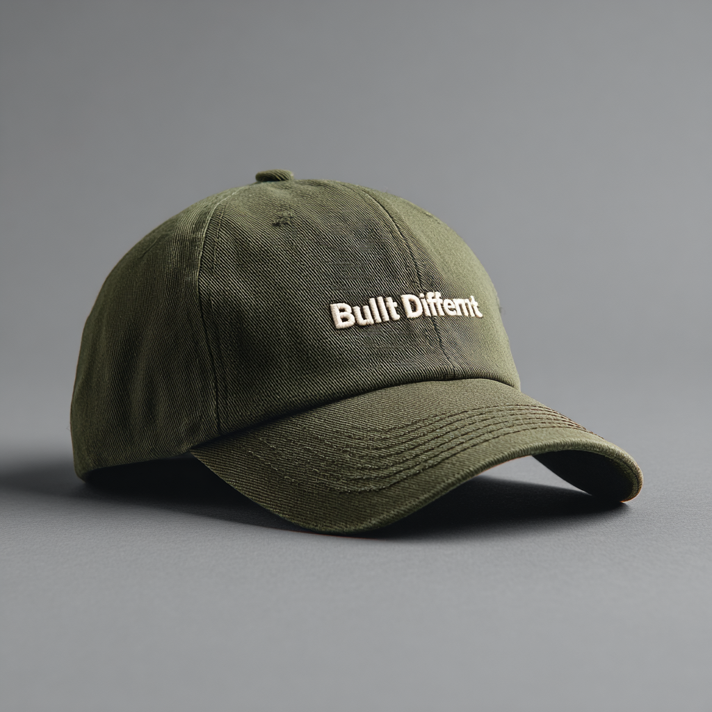 Built Different Embroided Quote