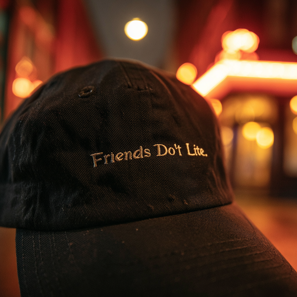 "Friends don t lie " embroided Quote