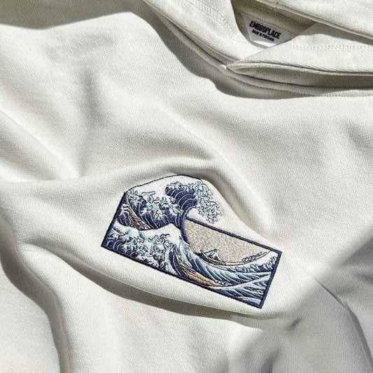 Ocean Waves Embroidered Design