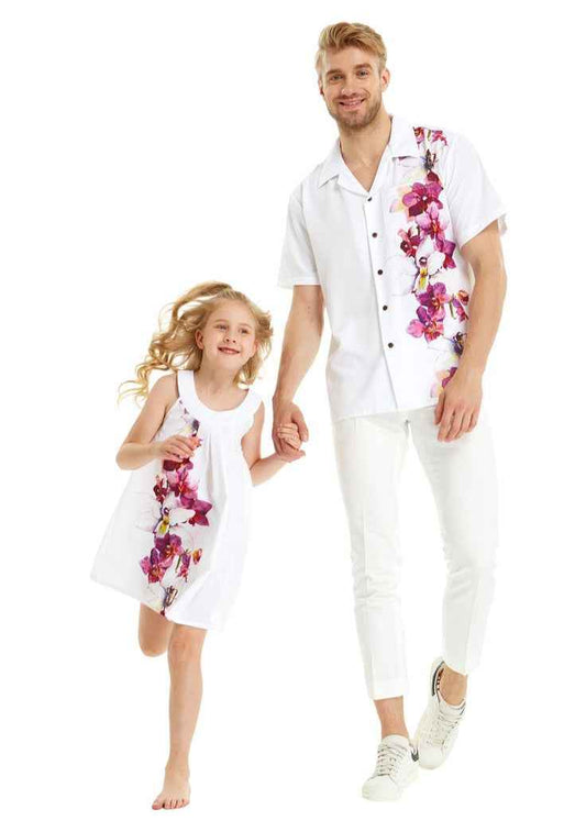 Father And Daughter Same Flower Design