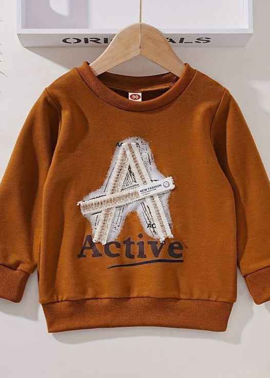 Brown Active Embroidery