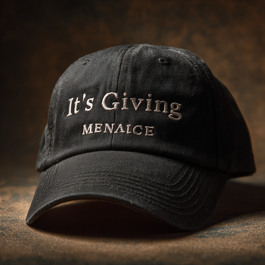 it's giving menaice” Bold Letter Embroidery